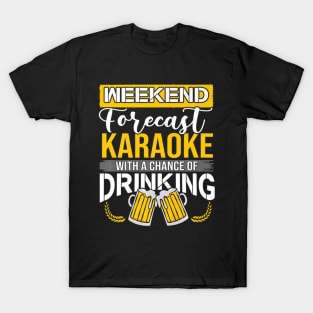 Karaoke machine beer drinking vocalist microphone T-Shirt